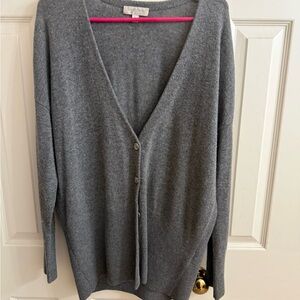Nordstrom Gray V-Neck Button-Up Women's Sweater